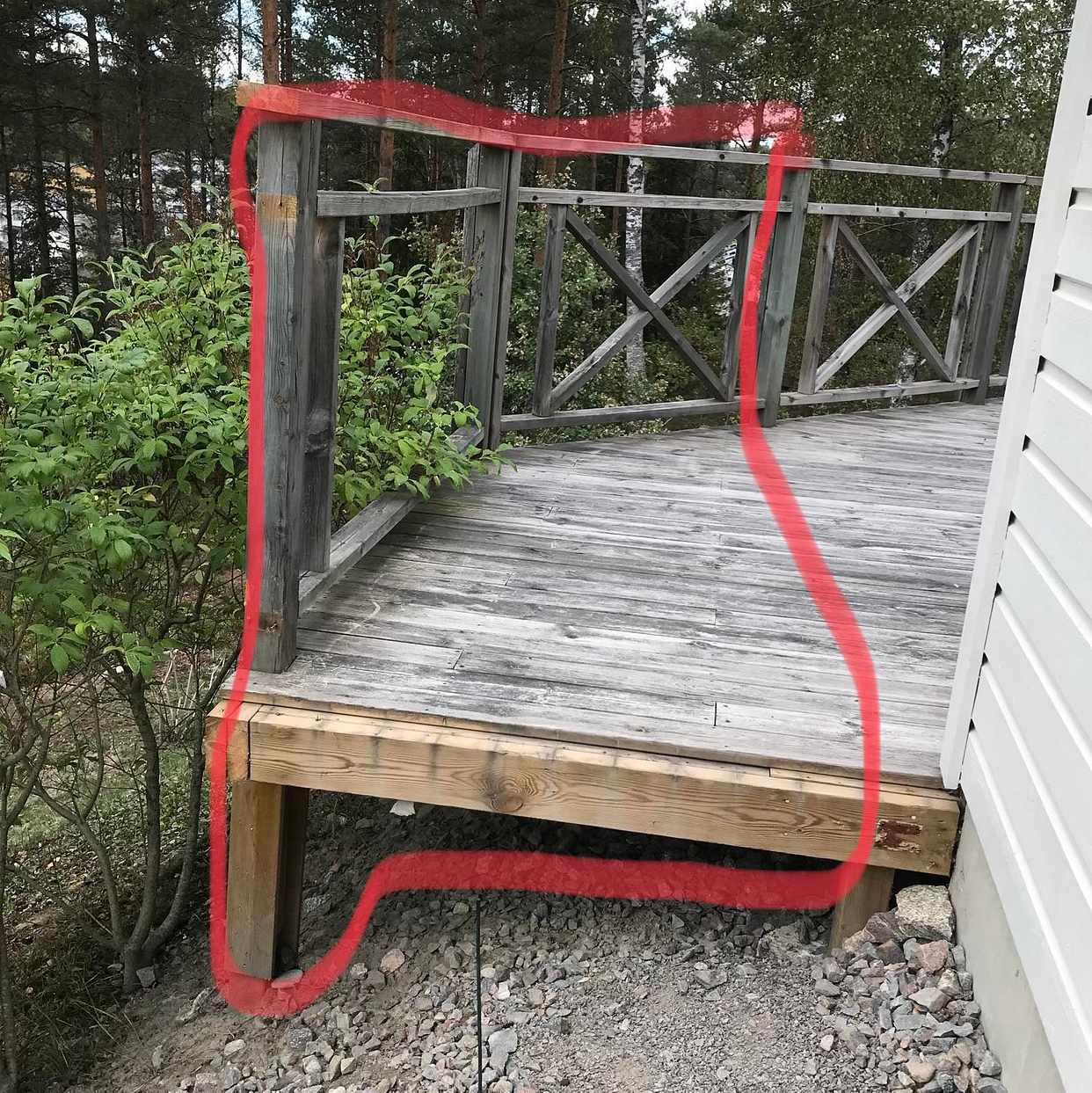 image of Såga/frakta bort veranda - Åkersberga