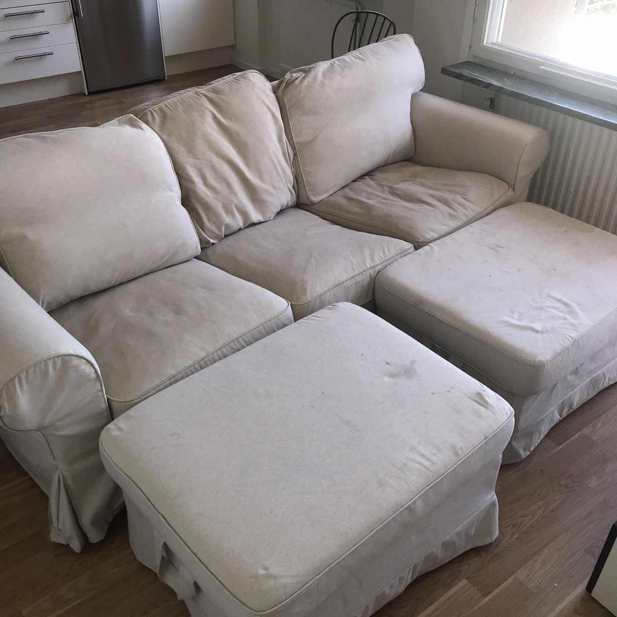 image of Soffa + två pallar - Bandhagen