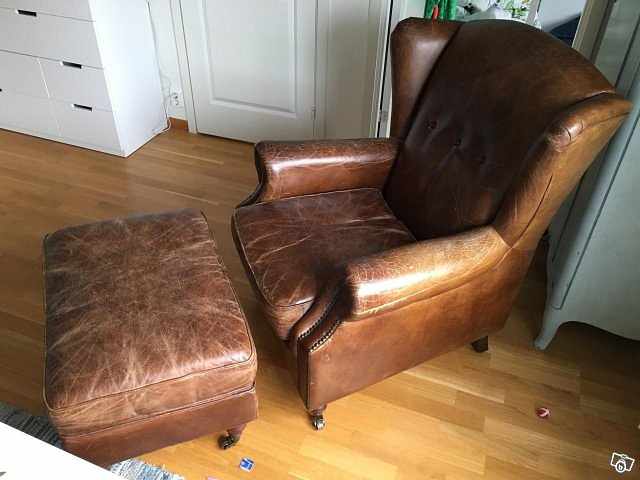 image of Fin läderfåtölj från Newp - 
