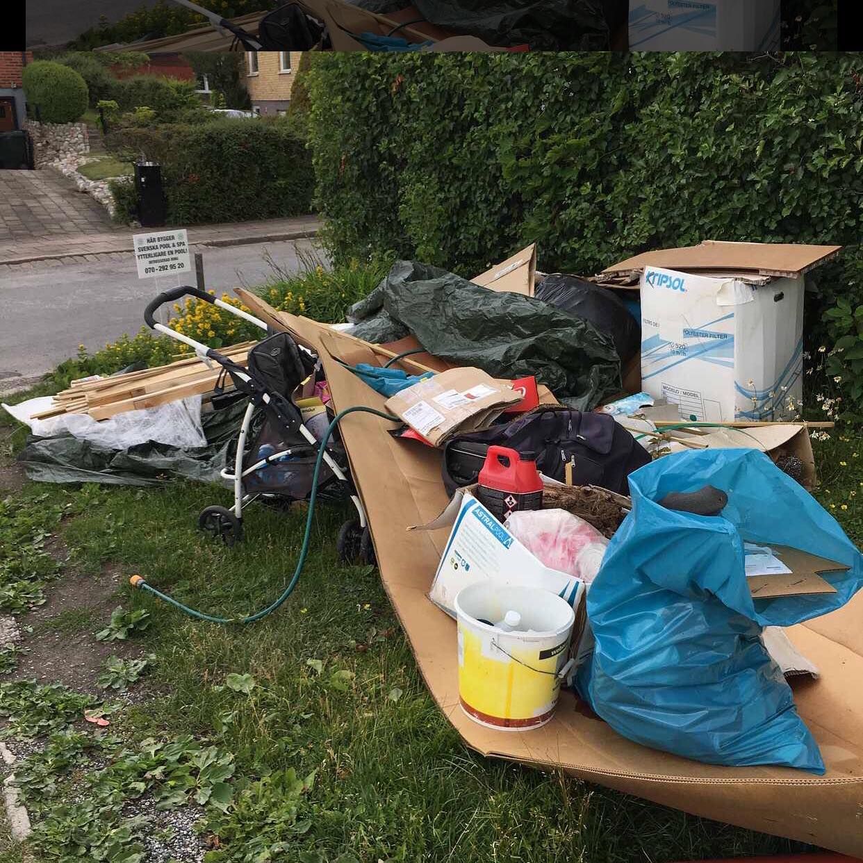 image of Kartong trä plast - Södertälje