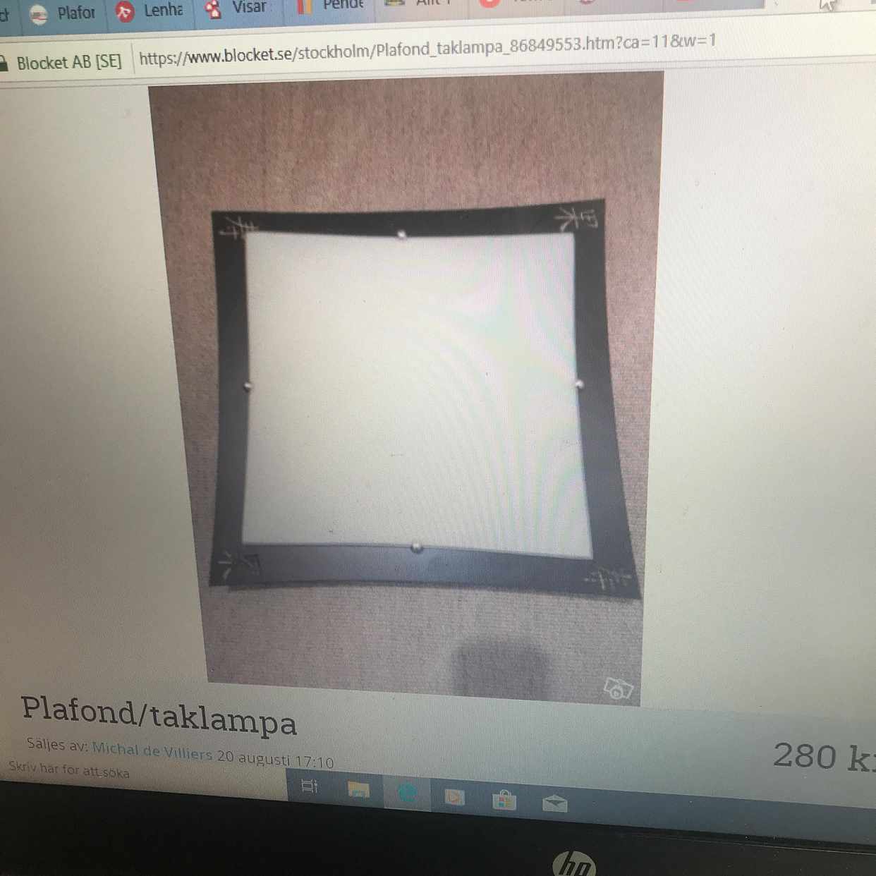 image of Taklampa köpt på Blocket - 