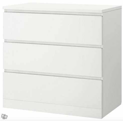 image of MALM Byrå med 3 lådor, vi - 