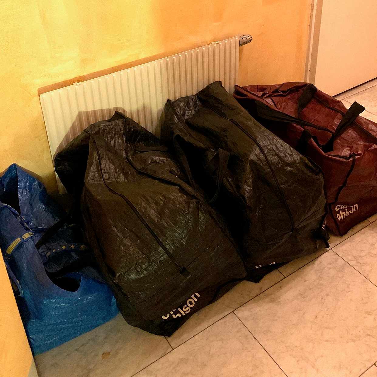 image of 4 bags of yoga mats - 