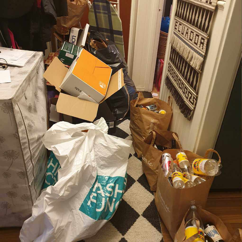 image of Boxes, bottles, trash - Bromma