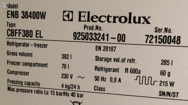 image of Electrolux kyl/frys kombi - 