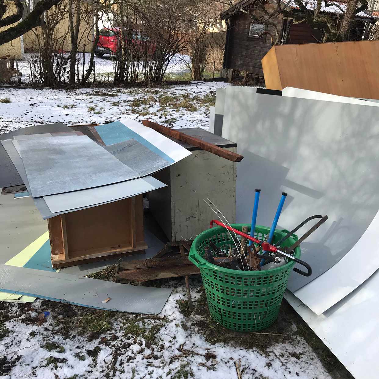 image of Metall trä plåt etc stor - 