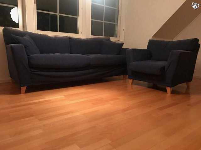 image of Soffa och Fåtölj med hög  - 