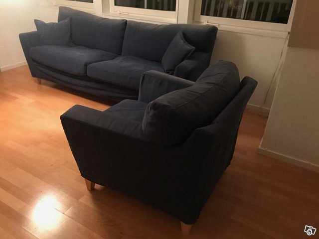 image of Soffa och Fåtölj med hög  - 