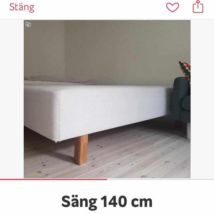 image of Säng/resårbotten med ben - 