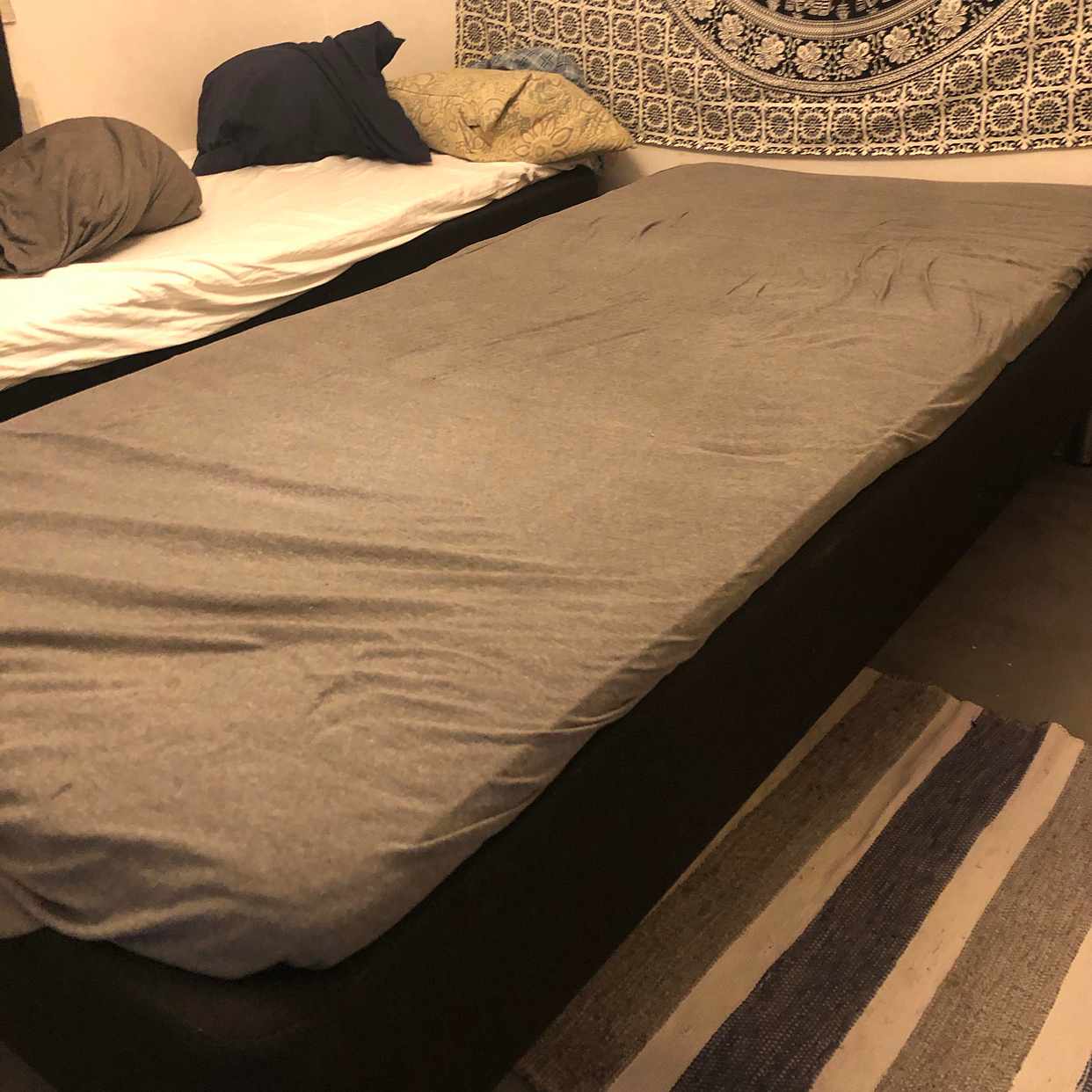 image of ONE twin bed & rug - 