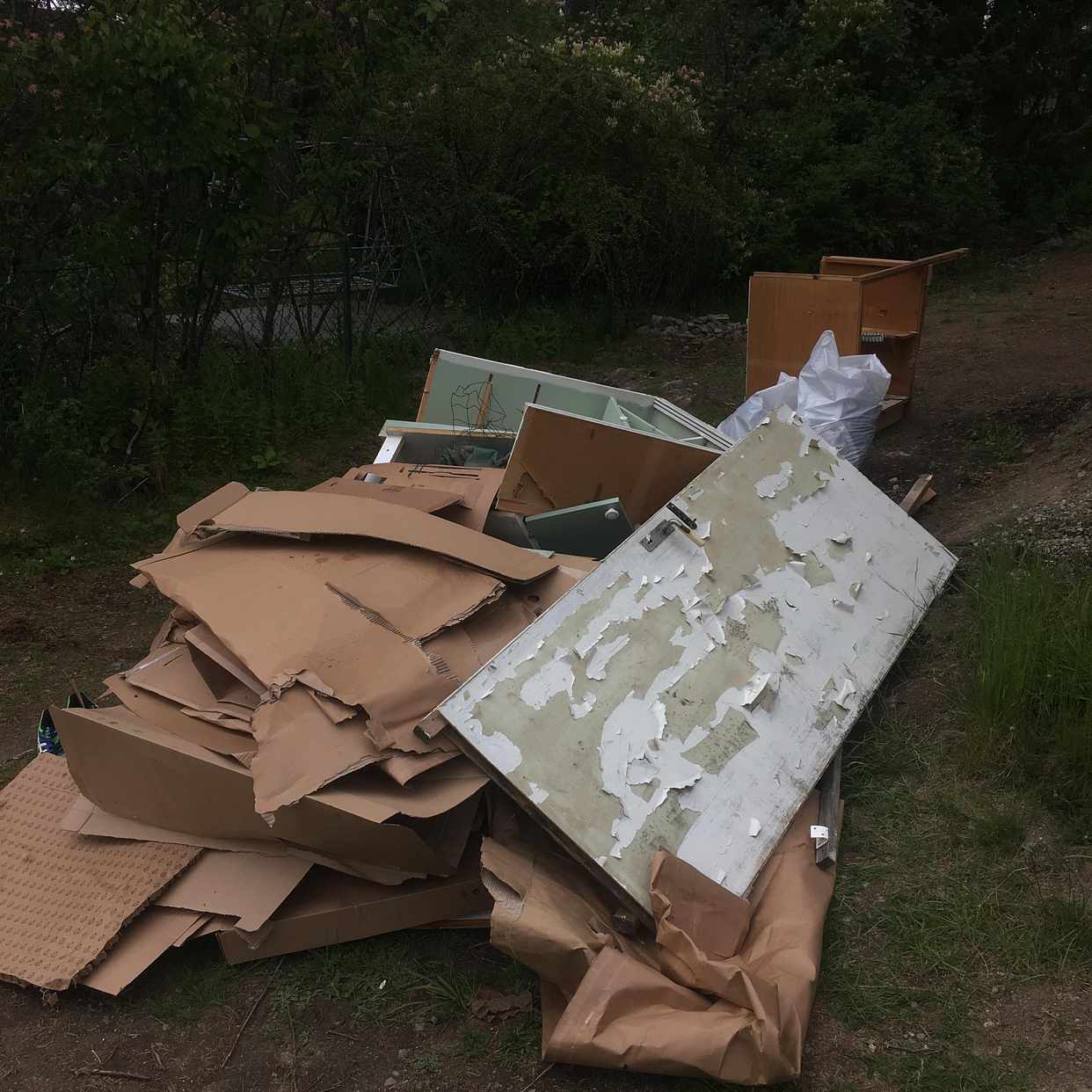 image of Cardboard, wood and door - Haninge