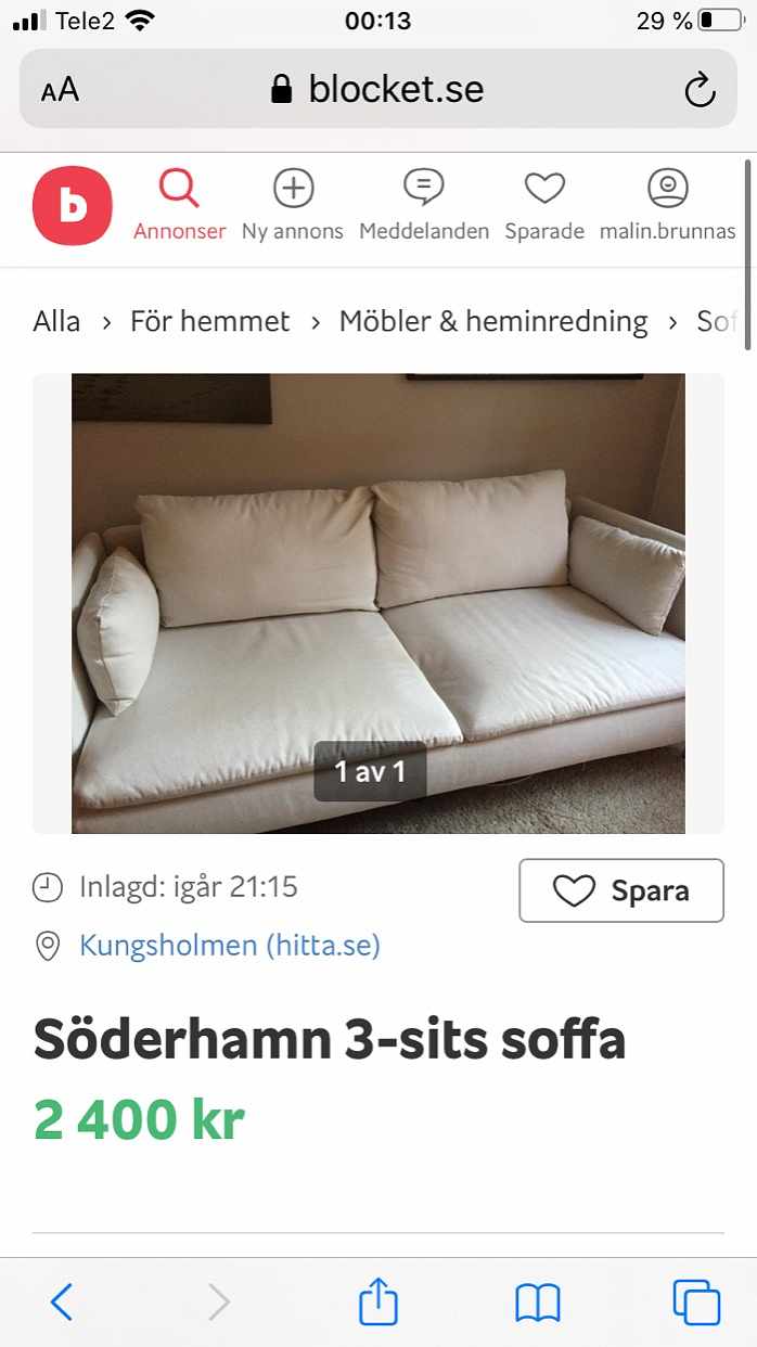 image of Soffa Blocket  - 