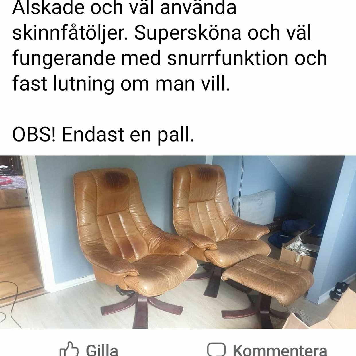 image of 2 fåtöljer, 1 pall - Nacka
