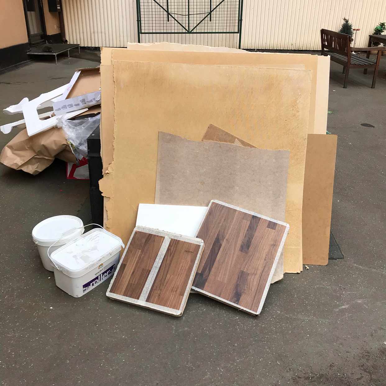 image of Cardboards, trash - Stockholm