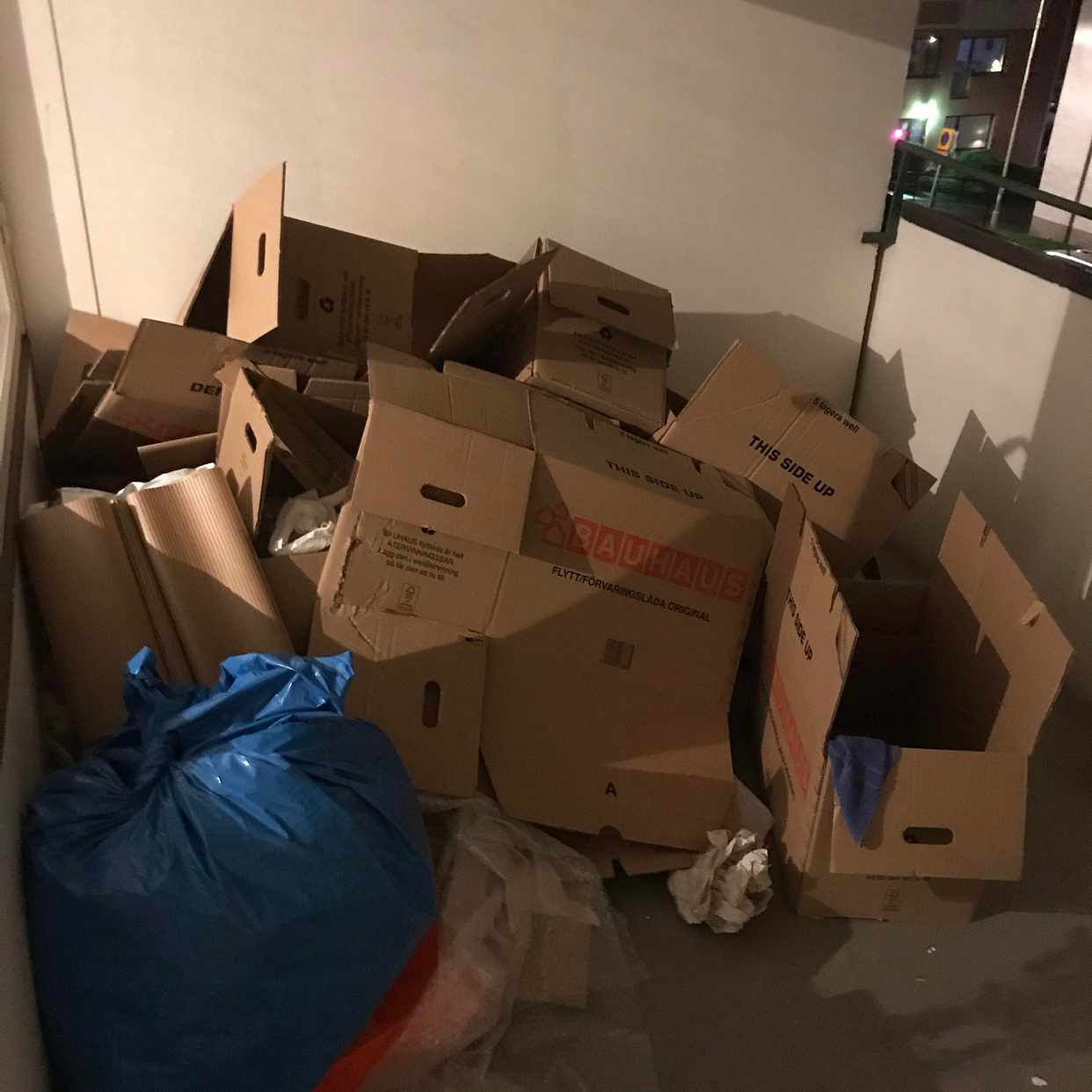 image of Cardboards, trash. - Stockholm