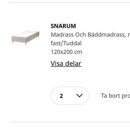 image of Två sängar m. bäddmadrass - 