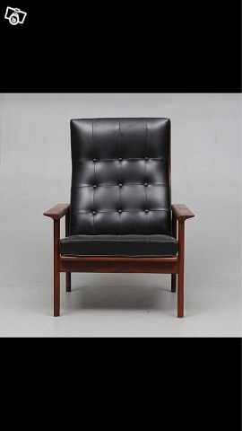 image of FÅTÖLJ, teak/konstskinn,  - 