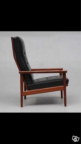 image of FÅTÖLJ, teak/konstskinn,  - 