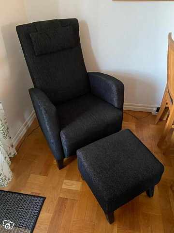 image of Adam fåtölj + fotpall frå - 
