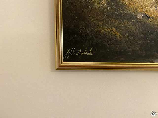 image of Oljemålning med skogsmoti - 