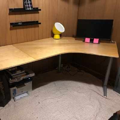 image of 1stort skrivbord, 1skåp - 
