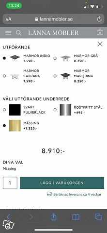 image of Soffbord i marmor - OX De - 