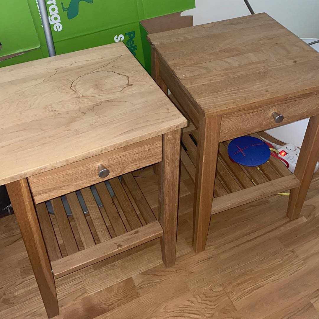 image of Hämta/lämna två sängbord - 