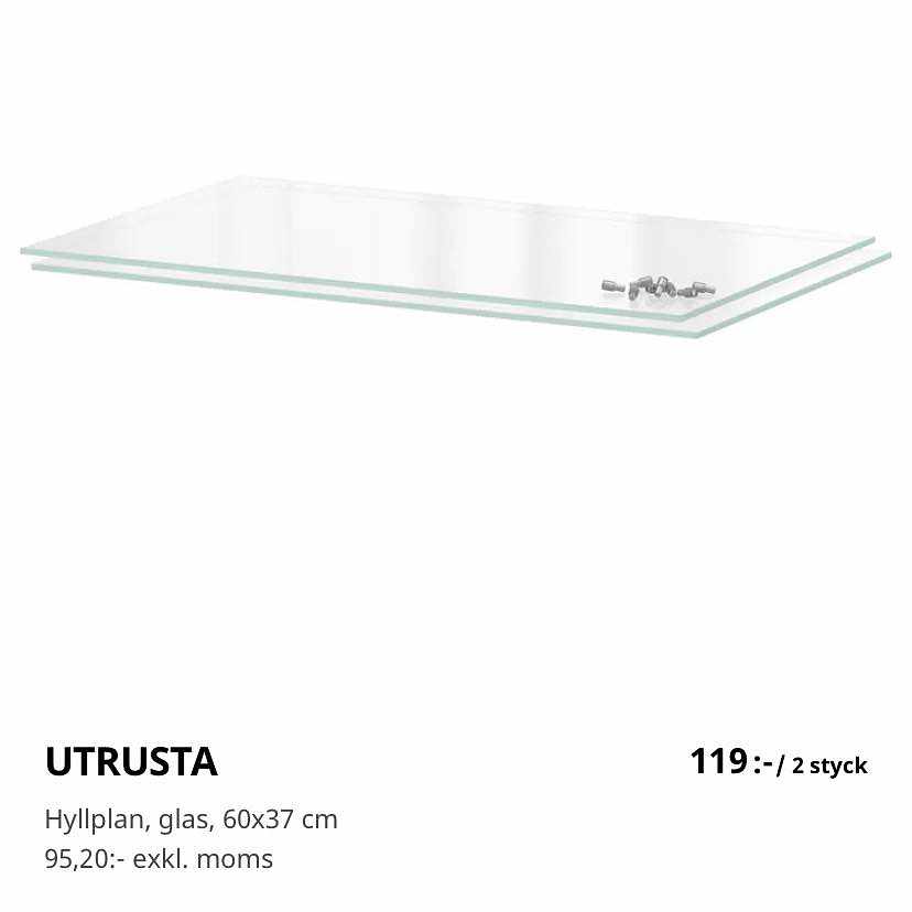 image of UTRUSTA Hyllplan, glas60 - Stockholms Stad