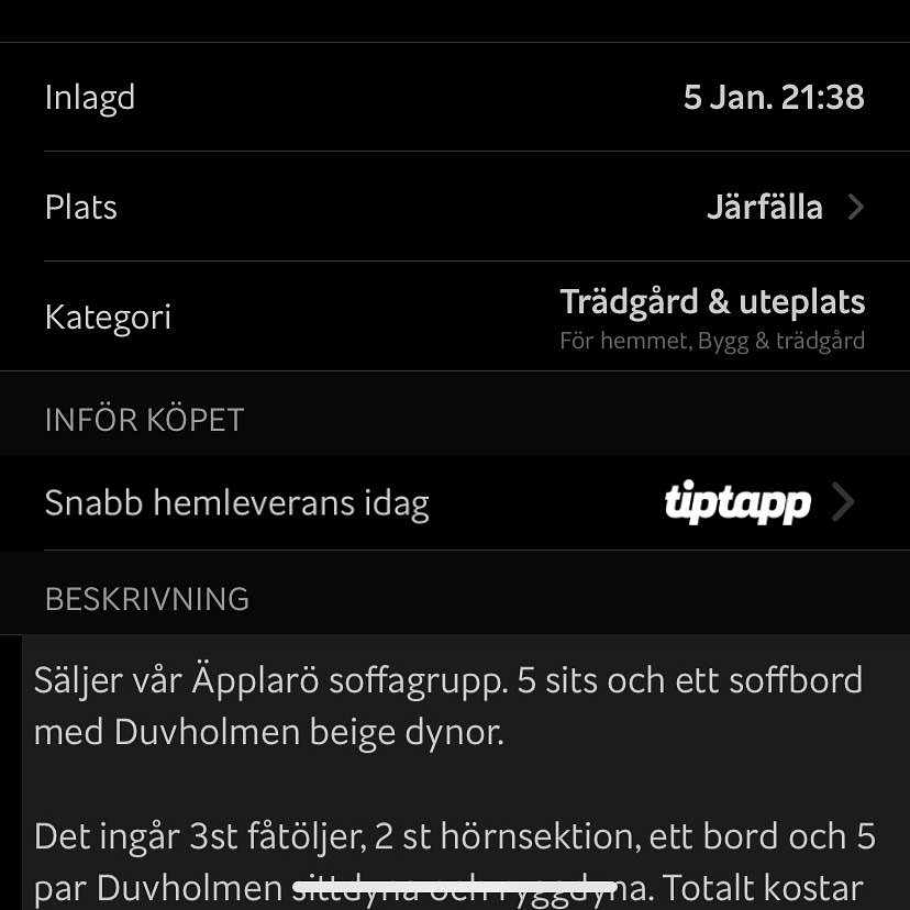 image of Ikea soffgrupp Äpplarö - 