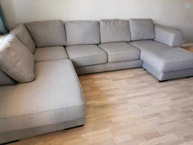 image of Grå U-soffa - 