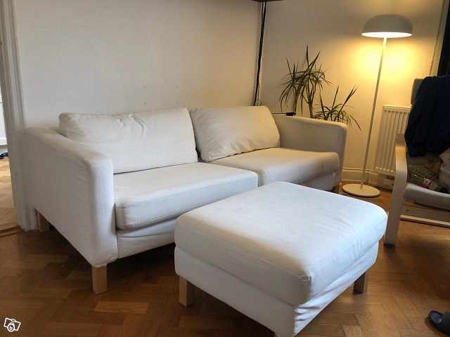 image of Soffa med puff, IKEA, vit - 