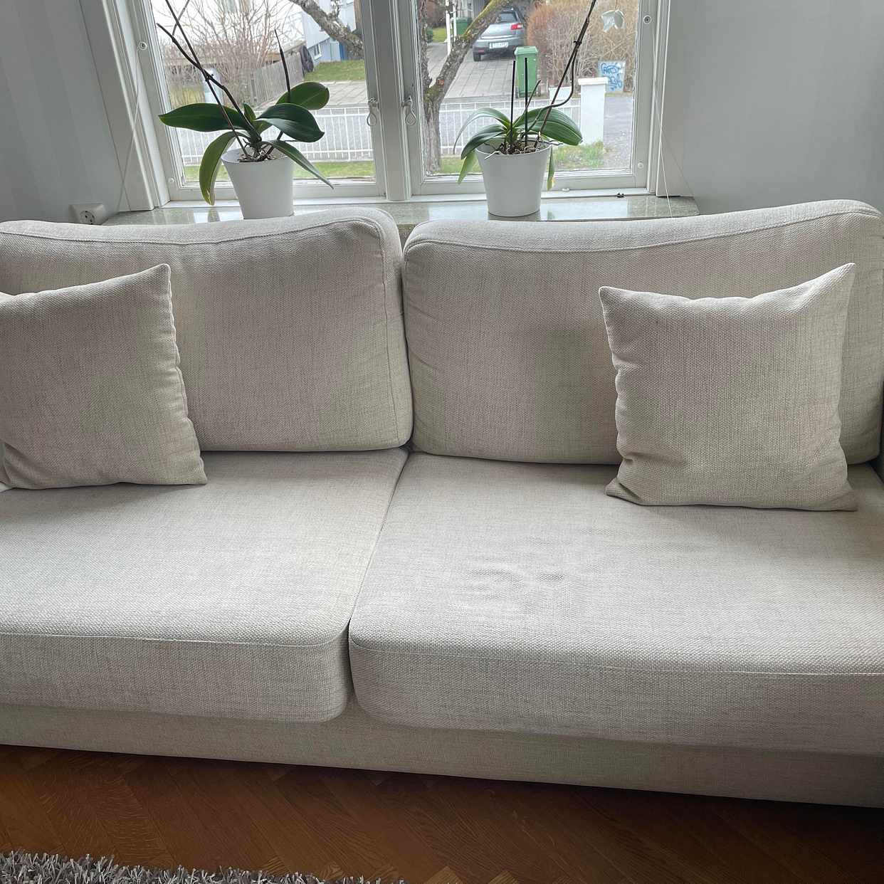 image of 2 sofa with footstool - 