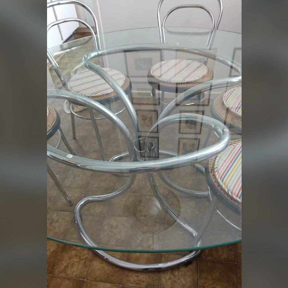 image of Glasbord + 6 stolar - 