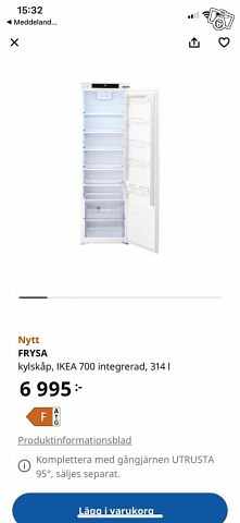 image of Frysa- kylskåp IKEA - 