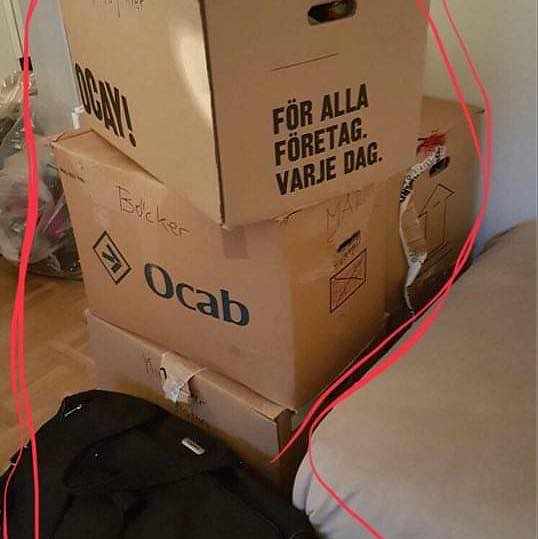 image of 5 flyttkartonger, 1 bag - 