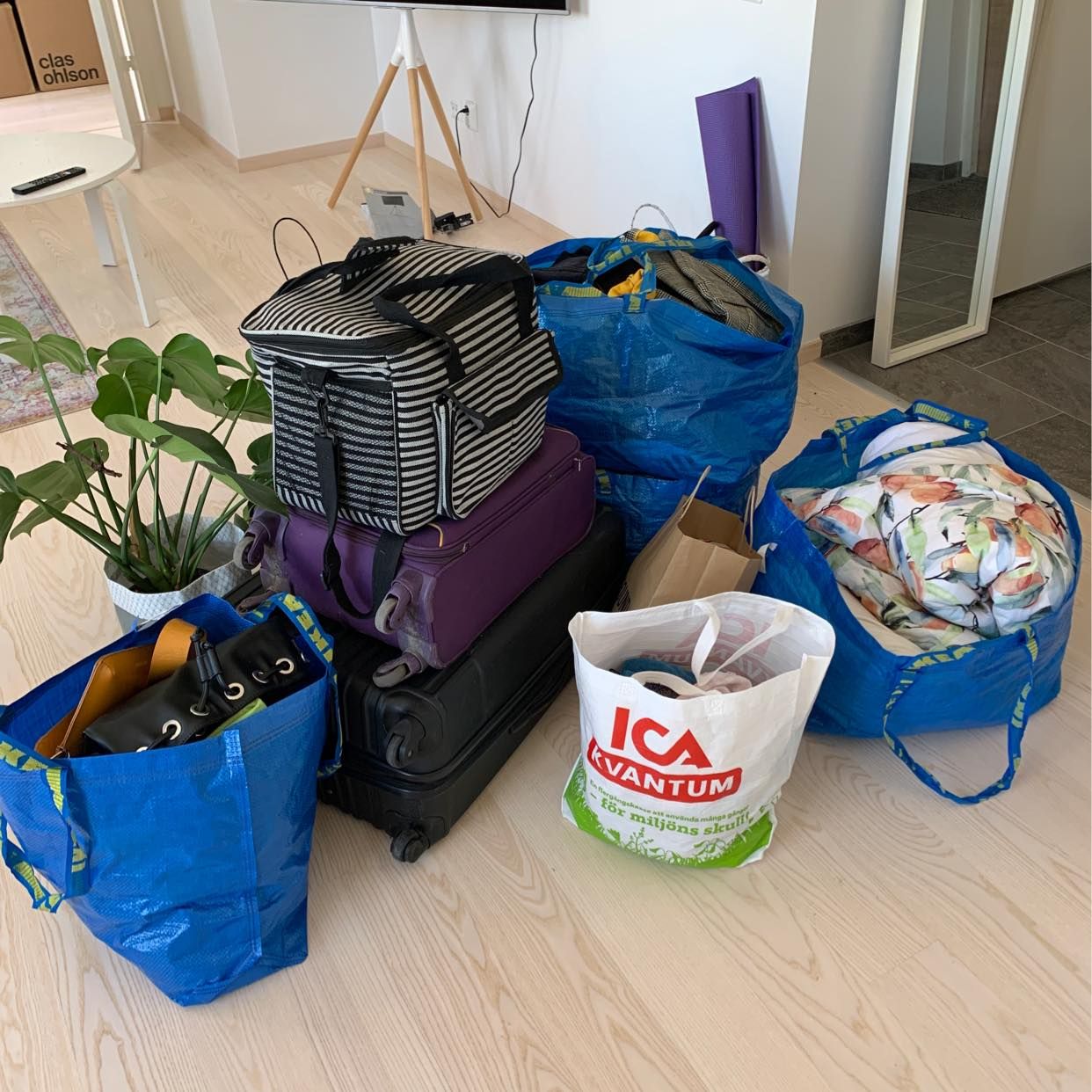 image of Ikeapåsar och resväskor - 