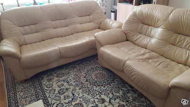 image of 2 st skinnsoffor 3-sits o - 