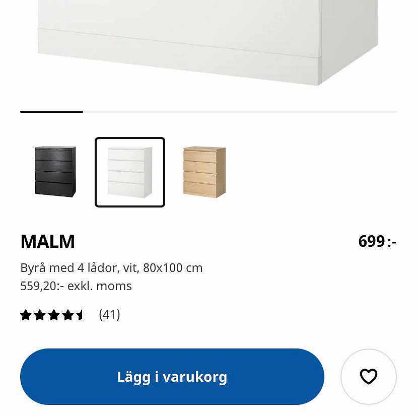 image of Malm byrå Ikea - 