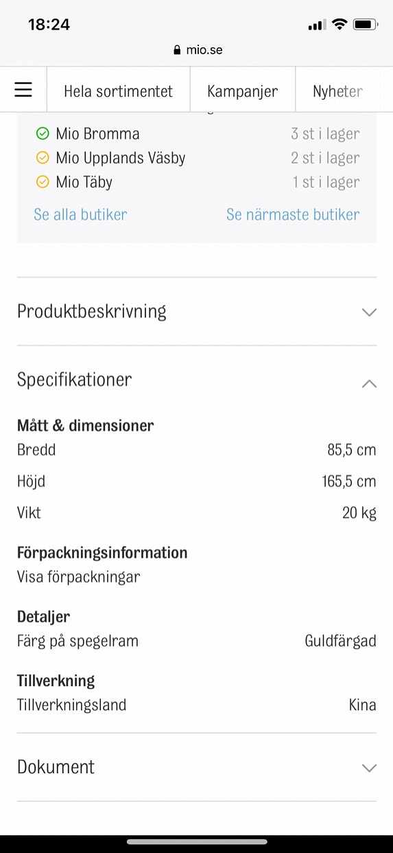 image of Spegel med antikguld ram  - 