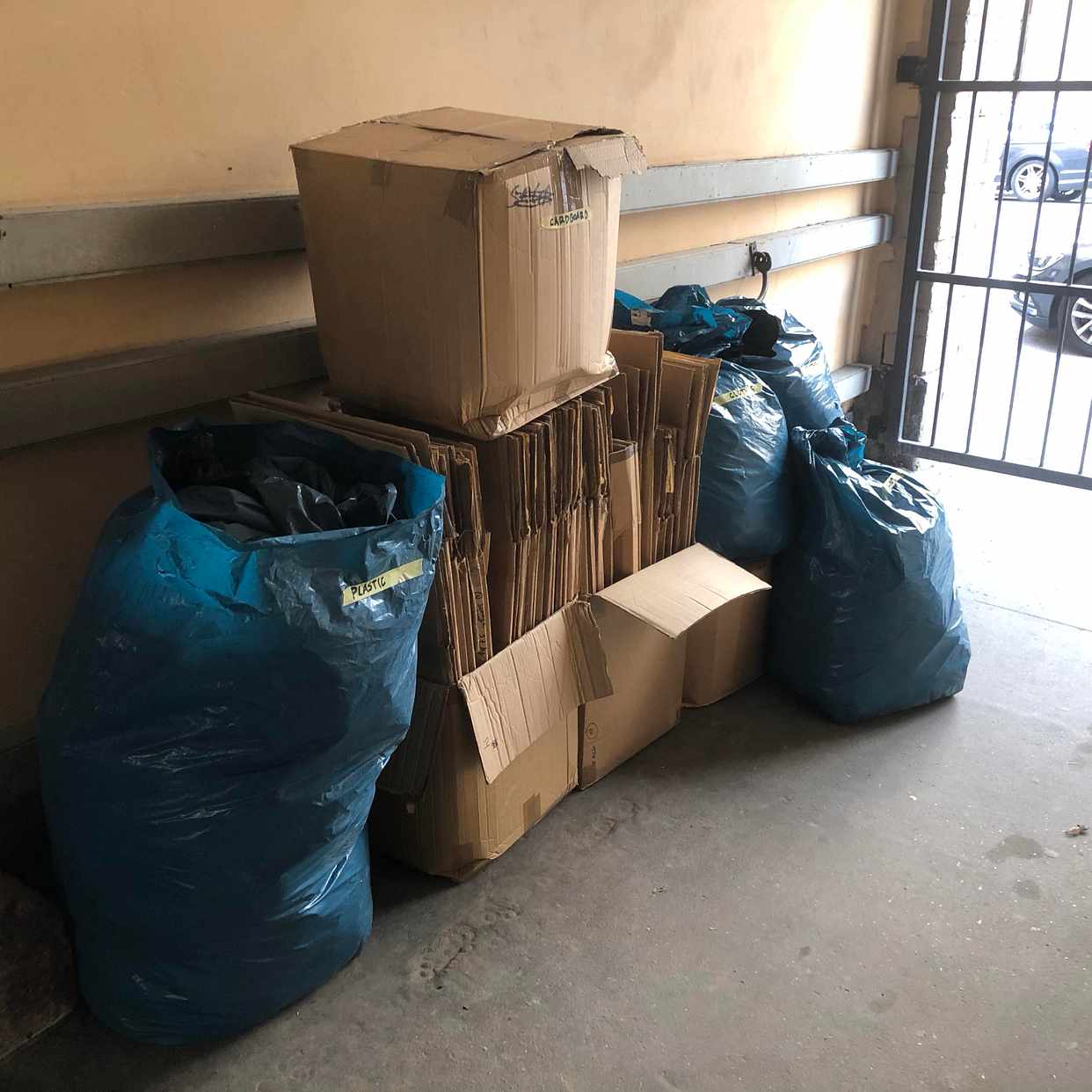image of Cardboard, used clothes - Stockholm