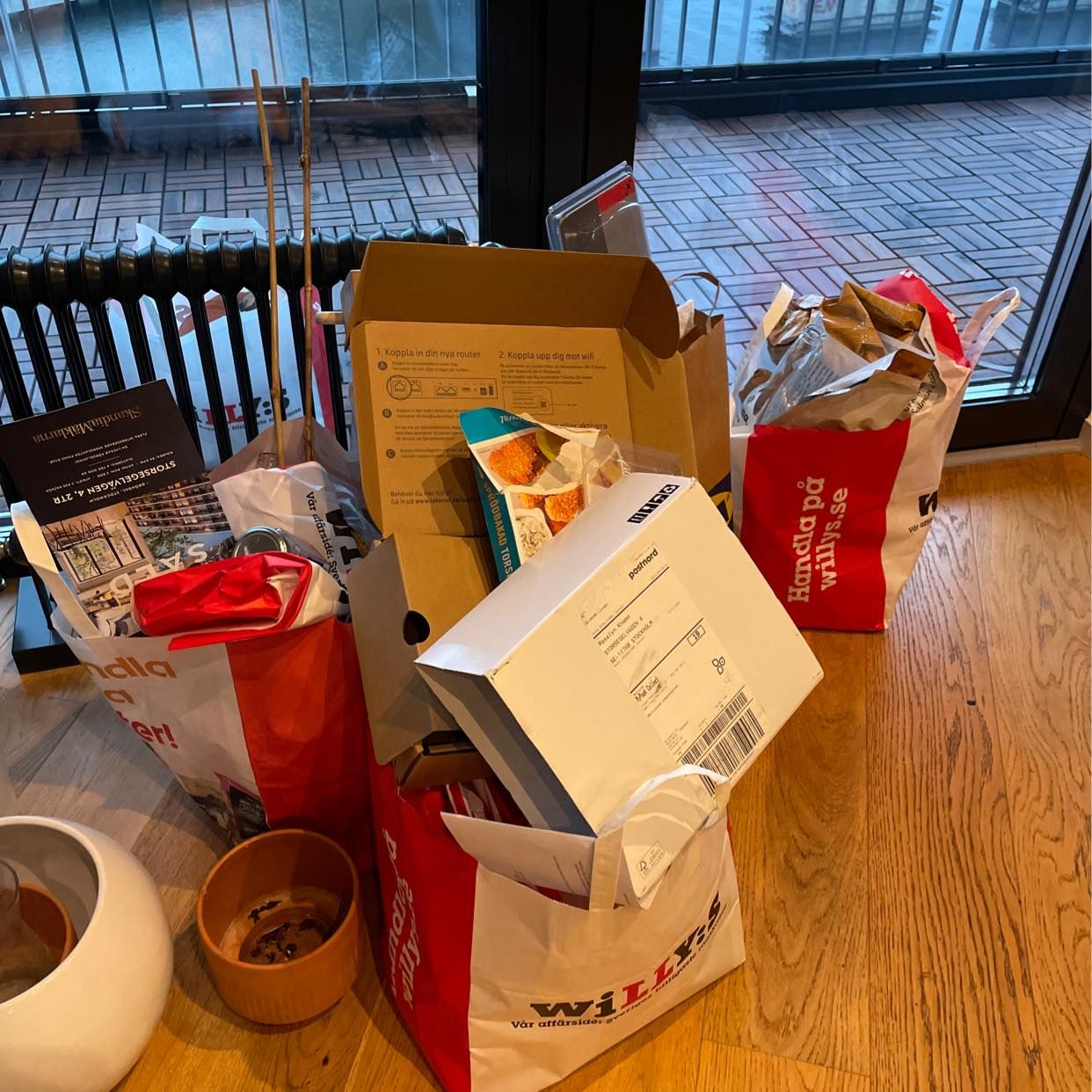 image of 4 bags of mixed recycling - Stockholm