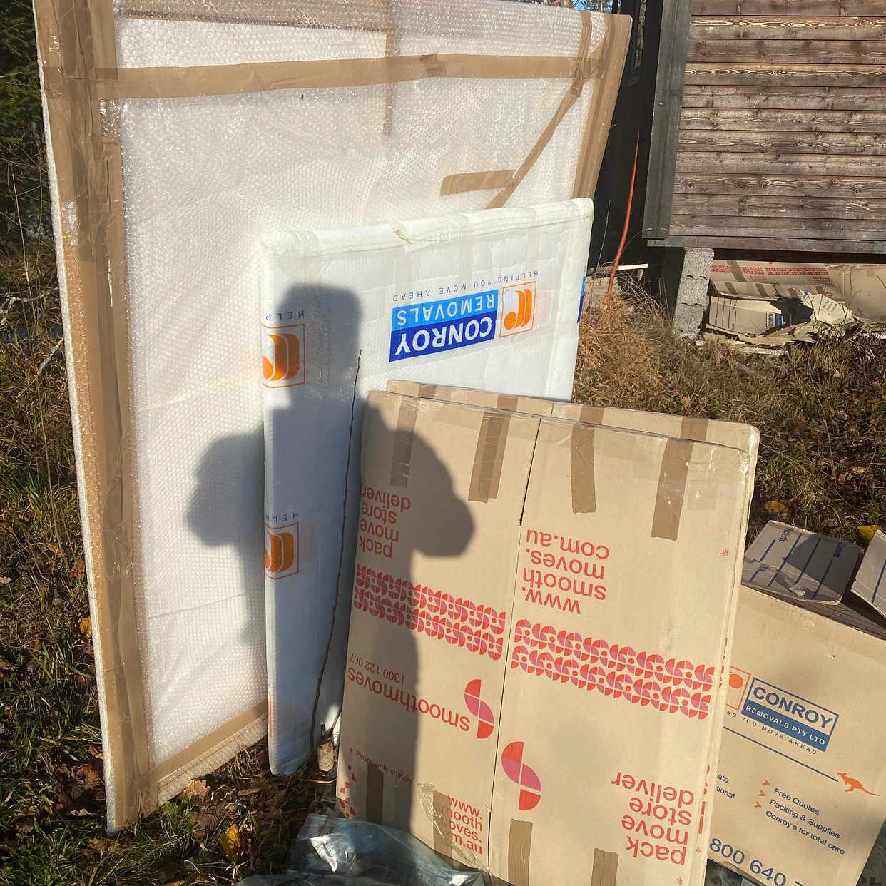 image of Flytta lådor, 3 målningar - 