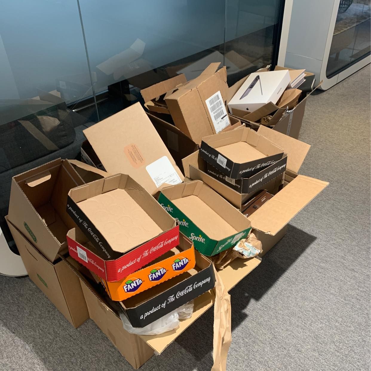 image of Boxes from unpacking - Stockholm City