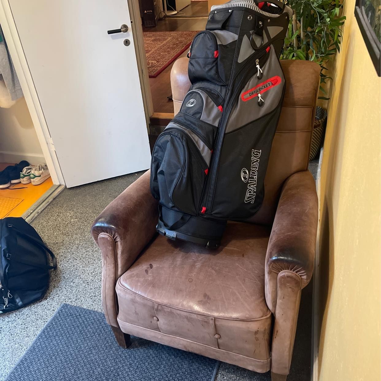 image of Fåtölj och golfbag - 
