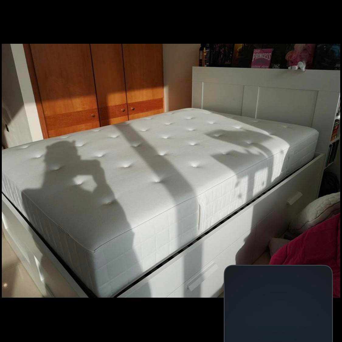 image of 160cm mattress/bedframe - 