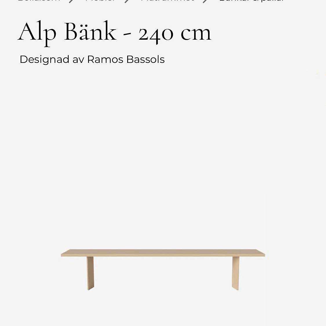image of 1 Bench, 240cm. - 