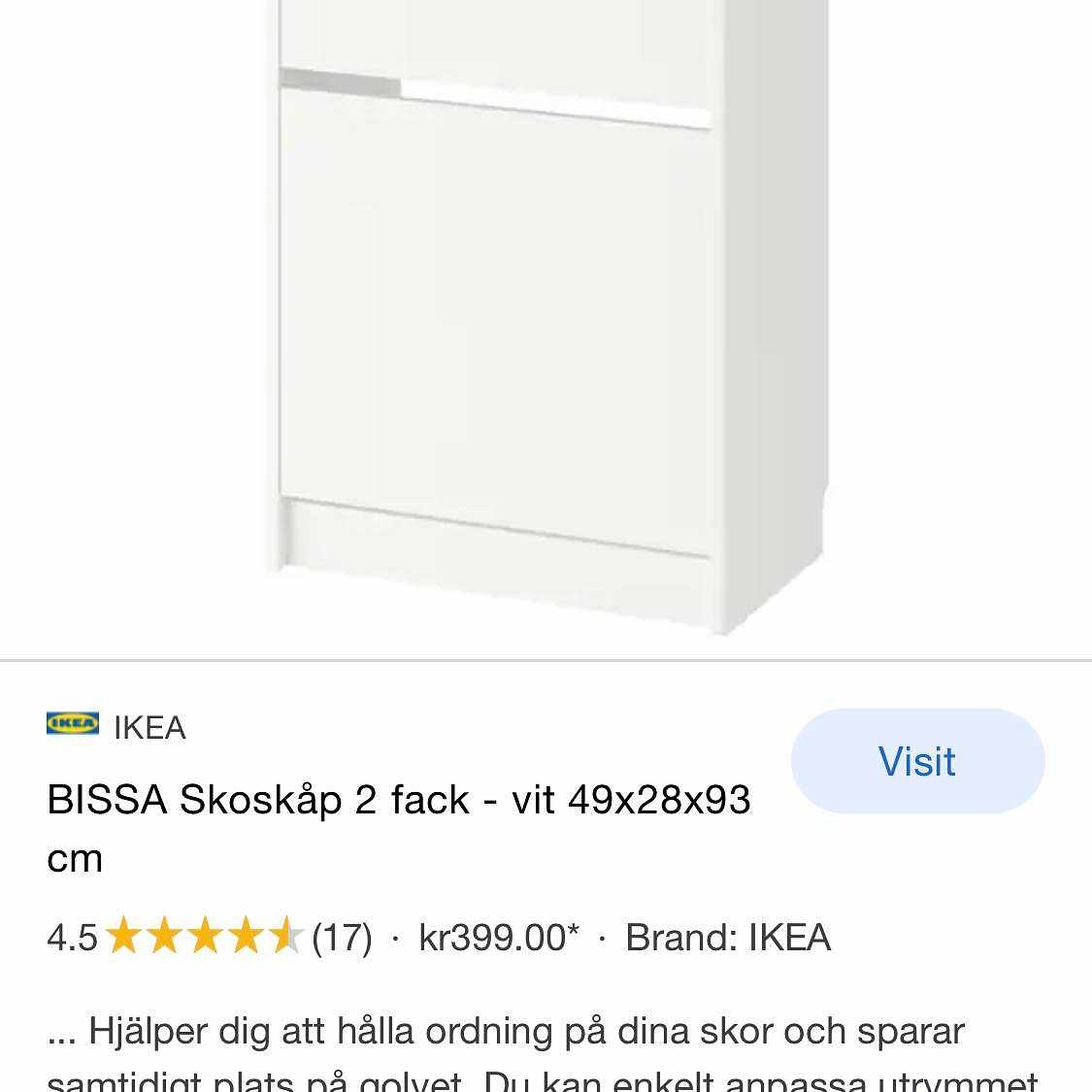 image of Ikea skorskåp - Stockholm City