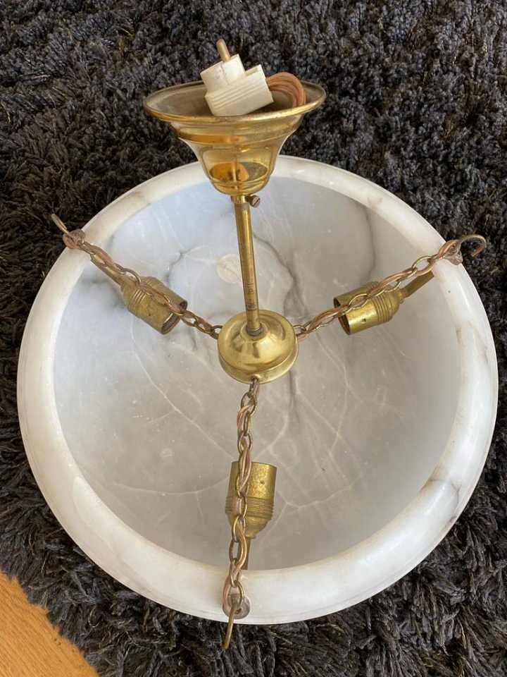 image of Taklampa i alabaster, äld - 