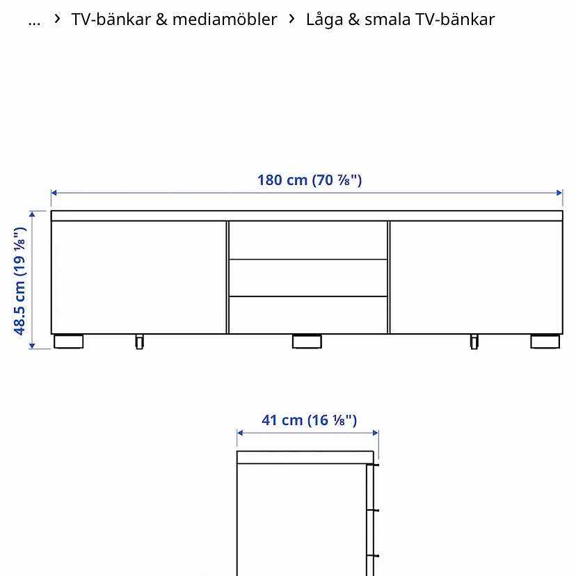 image of Tv bänk och vägghylla - Handen
