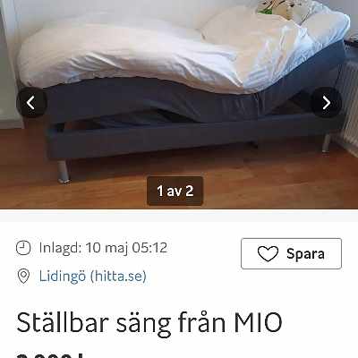 image of Ställbarsäng, går på el - 